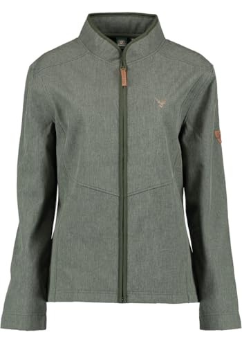 OS Trachten Damen Softshelljacke Übergangsjacke Outdoorjacke mit Stehkragen Umuki, Größe:52, Farbe:oliv von OS Trachten