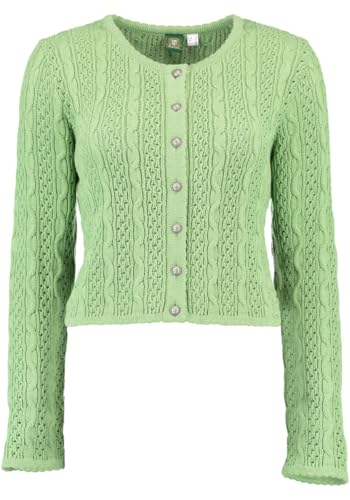 OS Trachten Damen Strickjacke Trachtenjacke Cardigan mit Rundhalsausschnitt Igaza, Größe:36, Farbe:Khaki/Schlamm von OS Trachten