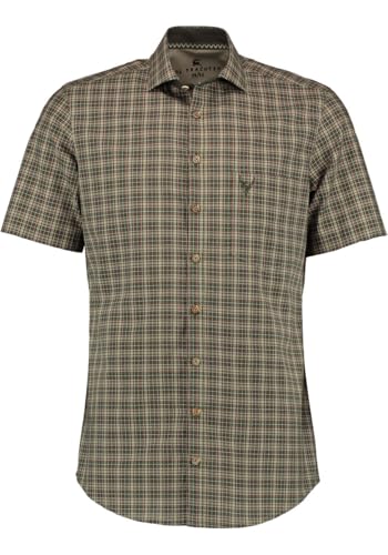 OS Trachten Herren Hemd Kurzarm Jagdhemd Piwaya, Größe:43/44, Farbe:Oliv von OS Trachten