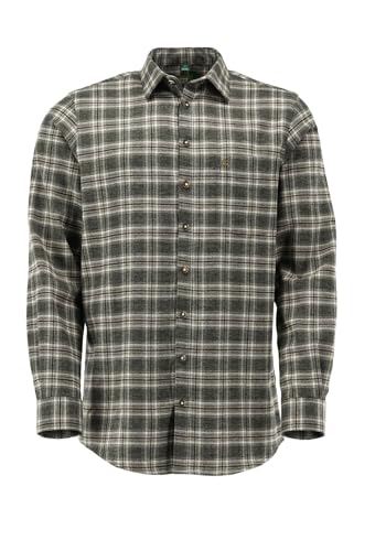 OS Trachten Herren Hemd Langarm Jagdhemd mit Haifischkragen Kavogi, Größe:47/48, Farbe:trachtengrün von OS Trachten