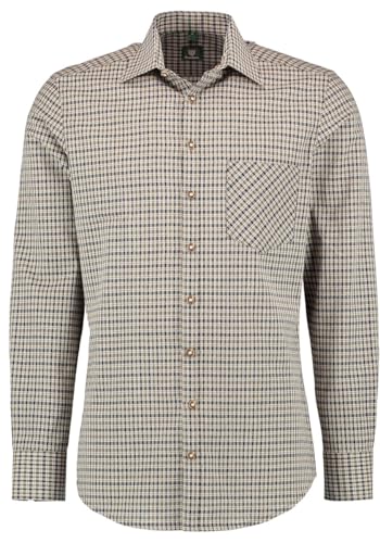 OS Trachten Herren Hemd Langarm Jagdhemd mit Haifischkragen Vepoia, Größe:39/40, Farbe:Khaki/Schlamm von OS Trachten