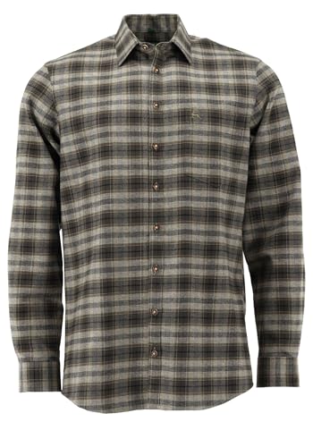 OS Trachten Herren Hemd Langarm Jagdhemd mit Liegekragen Gliru, Größe:41/42, Farbe:Oliv von OS Trachten