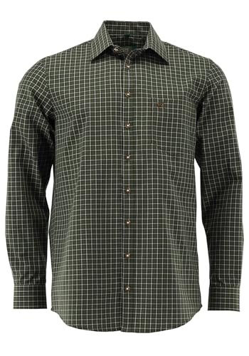 OS Trachten Herren Hemd Langarm Jagdhemd mit Liegekragen Ratyp, Größe:43/44, Farbe:Oliv von OS Trachten