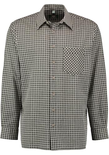 OS Trachten Herren Hemd Langarm Jagdhemd mit Liegekragen Spemet, Größe:51/52, Farbe:Oliv von OS Trachten