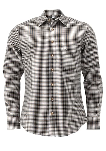 OS Trachten Herren Hemd Langarm Jagdhemd mit Liegekragen Tupopa, Größe:35/36, Farbe:mittelbraun von OS Trachten