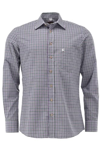 OS Trachten Herren Hemd Langarm Jagdhemd mit Liegekragen Tupopa, Größe:45/46, Farbe:lila von OS Trachten