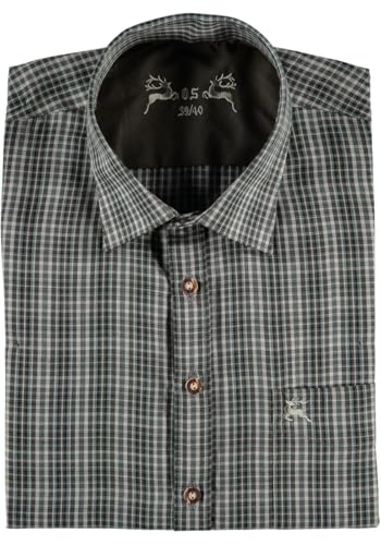 OS Trachten Herren Hemd Langarm Jagdhemd mit Liegekragen Twisa, Größe:39/40, Farbe:Oliv von OS Trachten