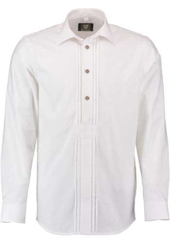 OS Trachten Herren Hemd Langarm Trachtenhemd mit Haifischkragen Qvova, Größe:51/52, Farbe:weiß von OS Trachten