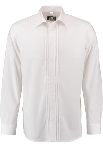 OS Trachten Herren Hemd Langarm Trachtenhemd mit Liegekragen Afumu, Größe:37/38, Farbe:weiß von OS Trachten