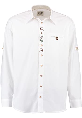 OS Trachten Herren Hemd Langarm Trachtenhemd mit Liegekragen Babuzi, Größe:43/44, Farbe:Mittelbeige von OS Trachten
