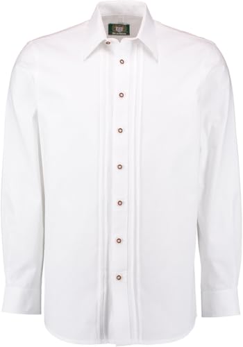 OS Trachten Herren Hemd Langarm Trachtenhemd mit Liegekragen Gluxex, Größe:41/42, Farbe:weiß von OS Trachten