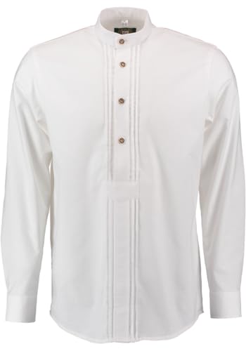 OS Trachten Herren Hemd Langarm Trachtenhemd mit Stehkragen Phexe, Größe:39/40, Farbe:weiß von OS Trachten