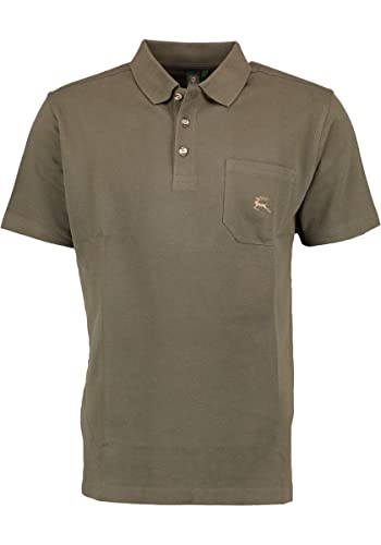 OS Trachten Herren Poloshirt Kurzarm Jagdshirt mit Liegekragen Niwio, Größe:M, Farbe:Khaki/Schlamm von OS Trachten