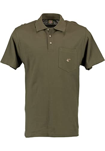 OS Trachten Herren Poloshirt Kurzarm Jagdshirt mit Polokragen Balun, Größe:4XL, Farbe:Oliv von OS Trachten