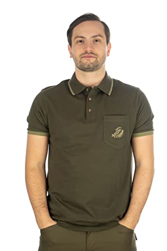 OS Trachten Herren Poloshirt Kurzarm Jagdshirt mit Polokragen Sonky, Größe:4XL, Farbe:Oliv von OS Trachten