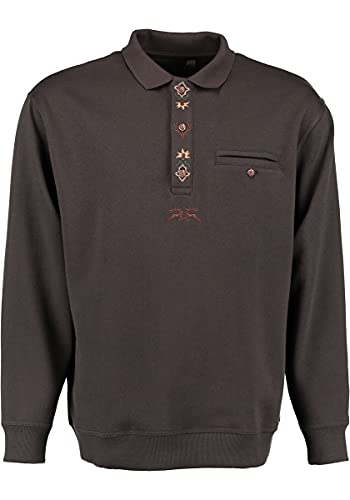 OS Trachten Herren Sweatshirt Pullover Jagdsweatshirt mit Liegekragen Shuro, Größe:XL, Farbe:trachtengrün von OS Trachten