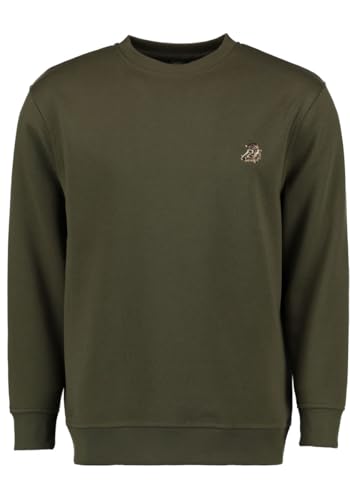 OS Trachten Herren Sweatshirt Pullover Jagdsweatshirt mit Rundhalsausschnitt Memvu, Größe:4XL, Farbe:Oliv von OS Trachten