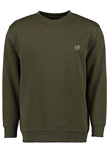 OS Trachten Herren Sweatshirt Pullover Jagdsweatshirt mit Rundhalsausschnitt Memvu, Größe:5XL, Farbe:Oliv von OS Trachten