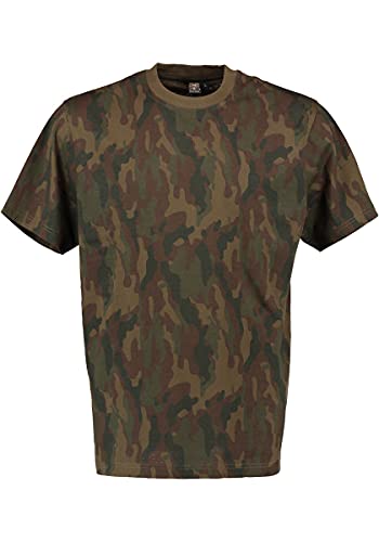 OS Trachten Herren T-Shirt Jagdshirt Camouflage Rundhalsausschnitt 2er Pack Davilo, Größe:L, Farbe:Dunkelbraun von OS Trachten