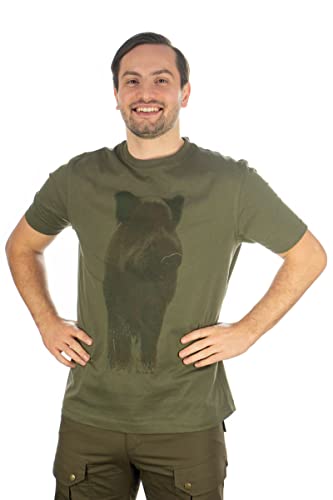 OS Trachten Herren T-Shirt Kurzarm Jagdshirt mit Rundhalsausschnitt Smuxu, Größe:4XL, Farbe:Khaki/Schlamm von OS Trachten