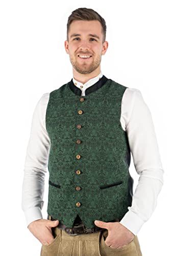 OS Trachten Herren Weste Gilet Trachtenweste mit Stehkragen Sacam, Größe:50, Farbe:khaki/schlamm von OS Trachten