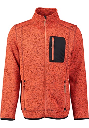 OS Trachten Orbis Herren Fleecejacke Strickfleecejacke Freizeitjacke mit Stehkragen hochgeschlossen Nucku, Größe:5XL, Farbe:orange von OS Trachten