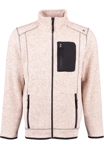 OS Trachten Orbis Herren Fleecejacke Strickfleecejacke Freizeitjacke mit Stehkragen hochgeschlossen Nucku, Größe:L, Farbe:Natur von OS Trachten