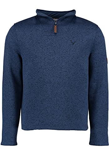 OS Trachten Orbis Herren Fleecepullover Strickfleece Freizeitpullover Troyer hochgeschlossen Wukom, Größe:4XL, Farbe:Marine von OS Trachten