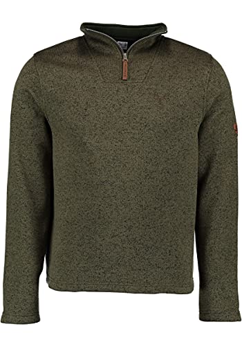 OS Trachten Orbis Herren Fleecepullover Strickfleece Freizeitpullover Troyer hochgeschlossen Wukom, Größe:4XL, Farbe:Oliv von OS Trachten