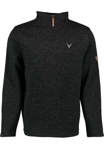 Orbis Herren Fleecepullover Strickfleece Freizeitpullover Troyer hochgeschlossen Wukom, Größe:M, Farbe:anthrazit von OS Trachten