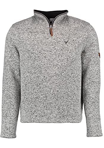 OS Trachten Orbis Herren Fleecepullover Strickfleece Freizeitpullover Troyer hochgeschlossen Wukom, Größe:XXL, Farbe:Mittelgrau von OS Trachten