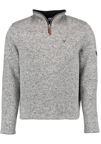 Orbis Herren Fleecepullover Strickfleece Freizeitpullover Troyer hochgeschlossen Wukom, Größe:XXL, Farbe:Mittelgrau von OS Trachten