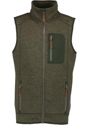 OS Trachten Orbis Herren Weste Strick-/Fleeceweste Freizeitweste mit Stehkragen Klesi, Größe:6XL, Farbe:oliv von OS Trachten