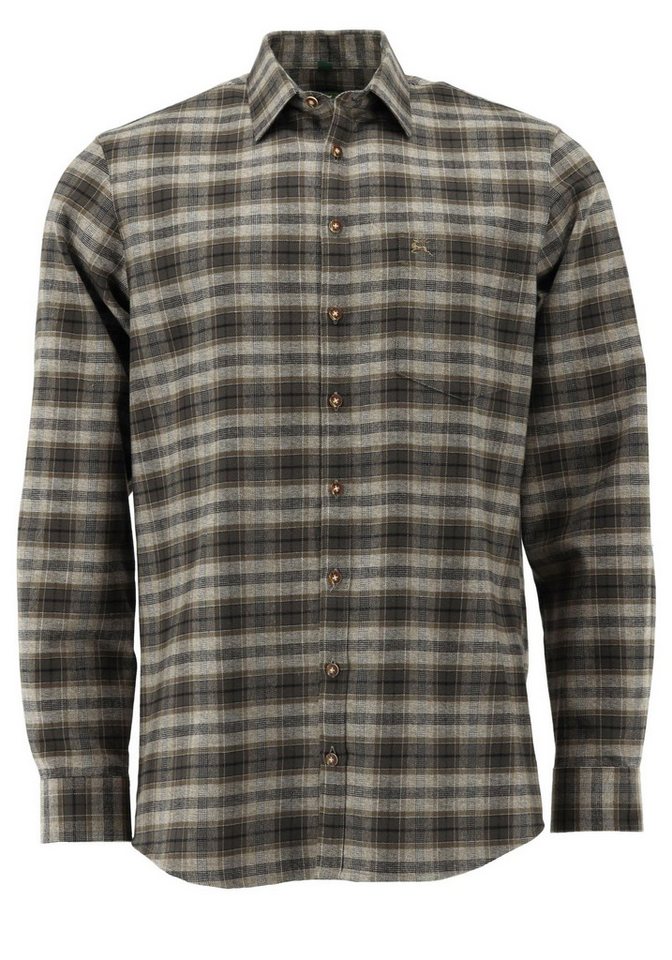 OS Trachten Outdoorhemd Gliru Herren Flanell Langarmhemd mit aufgesetzter Brusttasche von OS Trachten