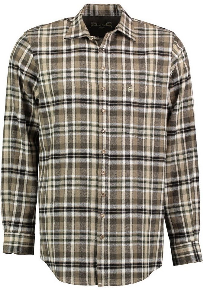 OS Trachten Outdoorhemd Nivesa Herren Jagdhemd mit Haifischkragen und aufgesetzter Brusttasche von OS Trachten