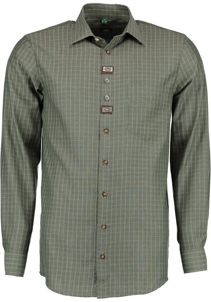 OS Trachten Outdoorhemd Shuly Langarm Jagdhemd mit Ziermetall auf der Knopfleiste von OS Trachten