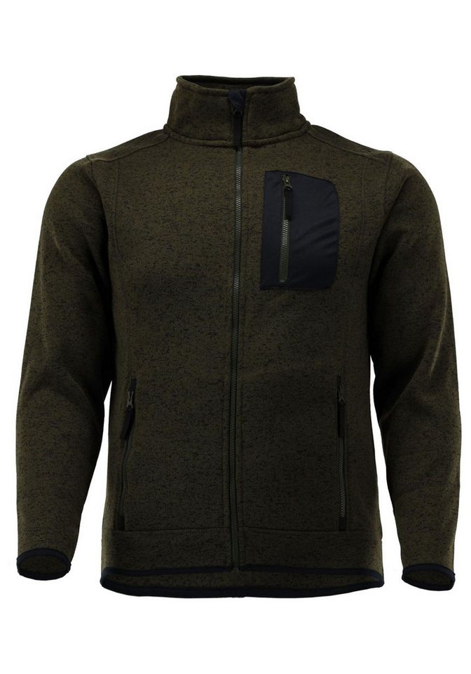 OS Trachten Strickfleecejacke Nucku Outdoorjacke mit Stehkragen und Brusttasche in Kontraststoff von OS Trachten