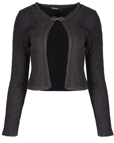 OS Trachten Strickjacke Mia Damen | Kurze Trachtenjacke zum Dirndl | Strick Trachten (DE/NL/SE/PL, Numerisch, 40, Regular, Regular, anthrazit) von OS Trachten