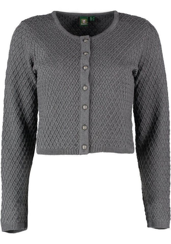 OS Trachten Strickjacke Quivun Trachtenjacke mit Rautenmuster von OS Trachten