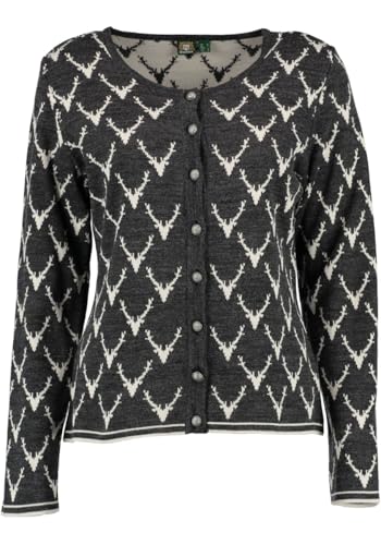 OS Trachten Strickjacke Tailliert lang Wilumi, Größe:40, Farbe:anthrazit von OS Trachten