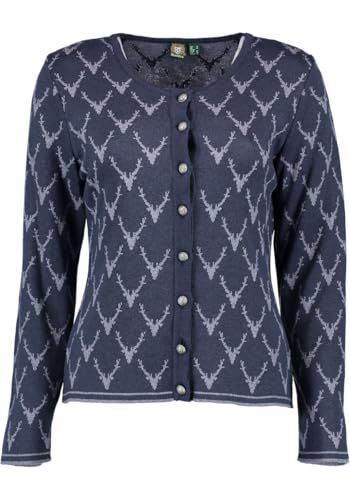 OS Trachten Strickjacke Tailliert lang geschnitten Ewipe, Größe:40, Farbe:Marine von OS Trachten