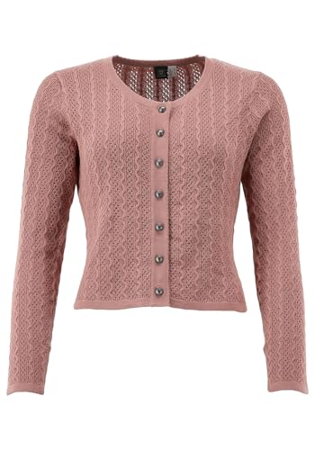 OS Trachten Strickjacke mit Rundhalsausschnitt Borida, Größe:36, Farbe:dunkelrot von OS Trachten