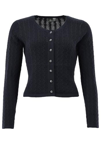 OS Trachten Strickjacke mit Rundhalsausschnitt Borida, Größe:46, Farbe:Marine von OS Trachten