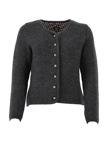 OS Trachten Strickjacke mit Rundhalsausschnitt Forivo, Größe:44, Farbe:anthrazit von OS Trachten