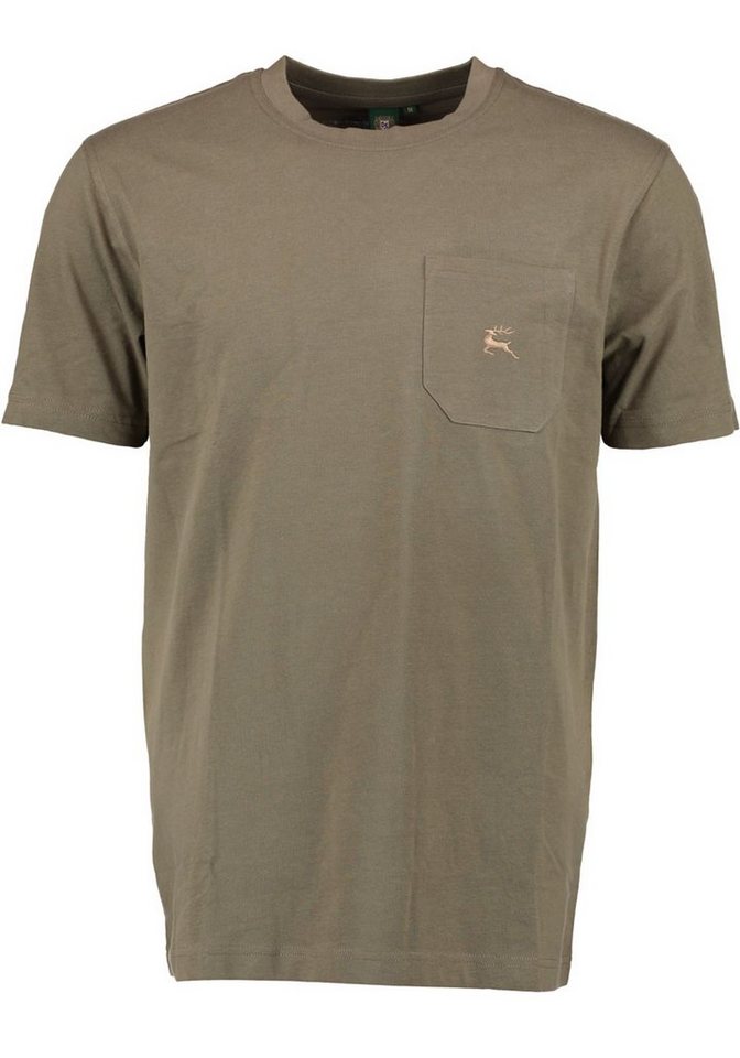 OS-Trachten T-Shirt Najio Herren Kurzarmshirt mit Hirsch-Stickerei auf der Brusttasche von OS-Trachten