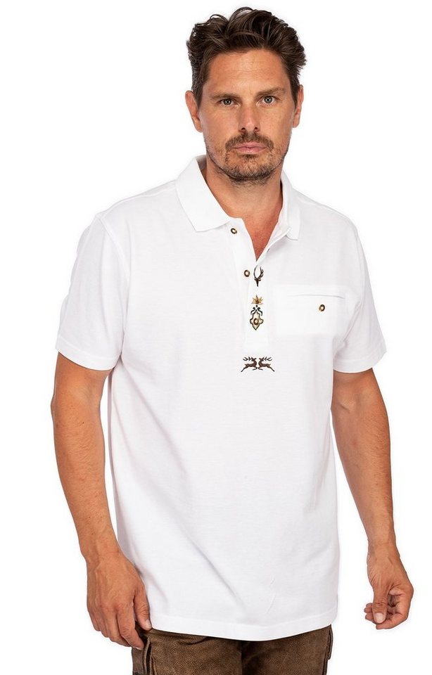 OS-Trachten T-Shirt Poloshirt MONHEIM weiss von OS-Trachten