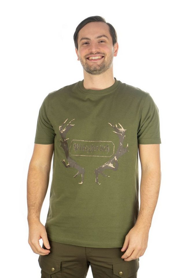 OS-Trachten T-Shirt Treny Kurzarm Jagdshirt mit Platzhirsch-Druck von OS-Trachten