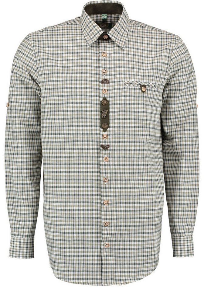 OS Trachten Trachtenhemd Ewamie Herren Langarmhemd mit Paspeltaschen von OS Trachten