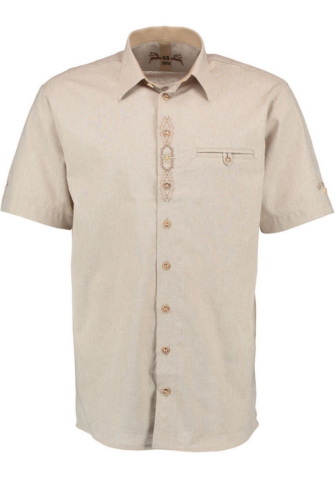 OS Trachten Trachtenhemd Jutou Herren Kurzarmhemd mit Paspeltasche von OS Trachten