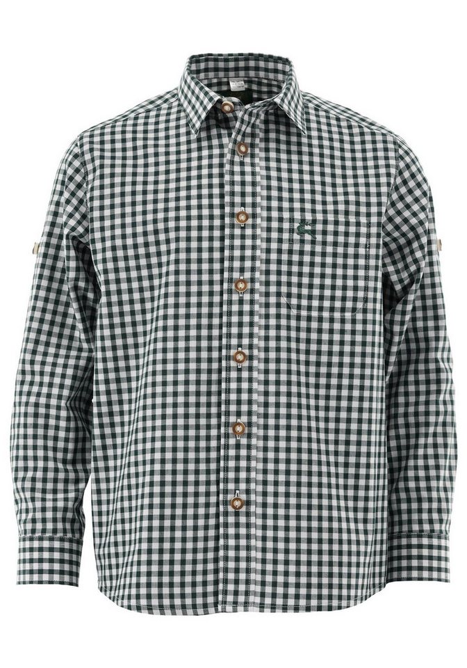 OS Trachten Trachtenhemd Lafoa Langarmhemd Jungen mit aufgesetzter Brusttasche mit Hirsch-Stickerei von OS Trachten